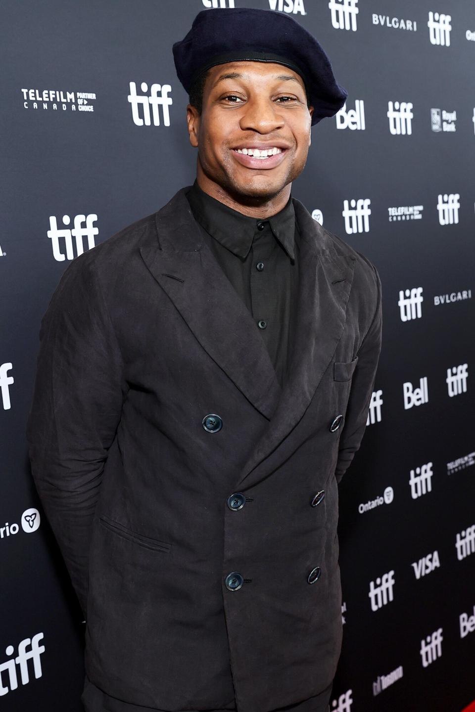 Jonathan Majors attends the "Devotion" Premiere at Cinesphere on September 12, 2022 in Toronto, Ontario.