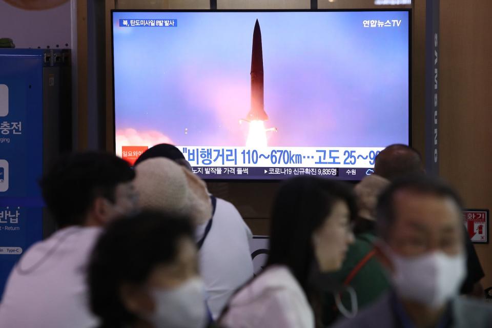 North South Korea missile launch TV news