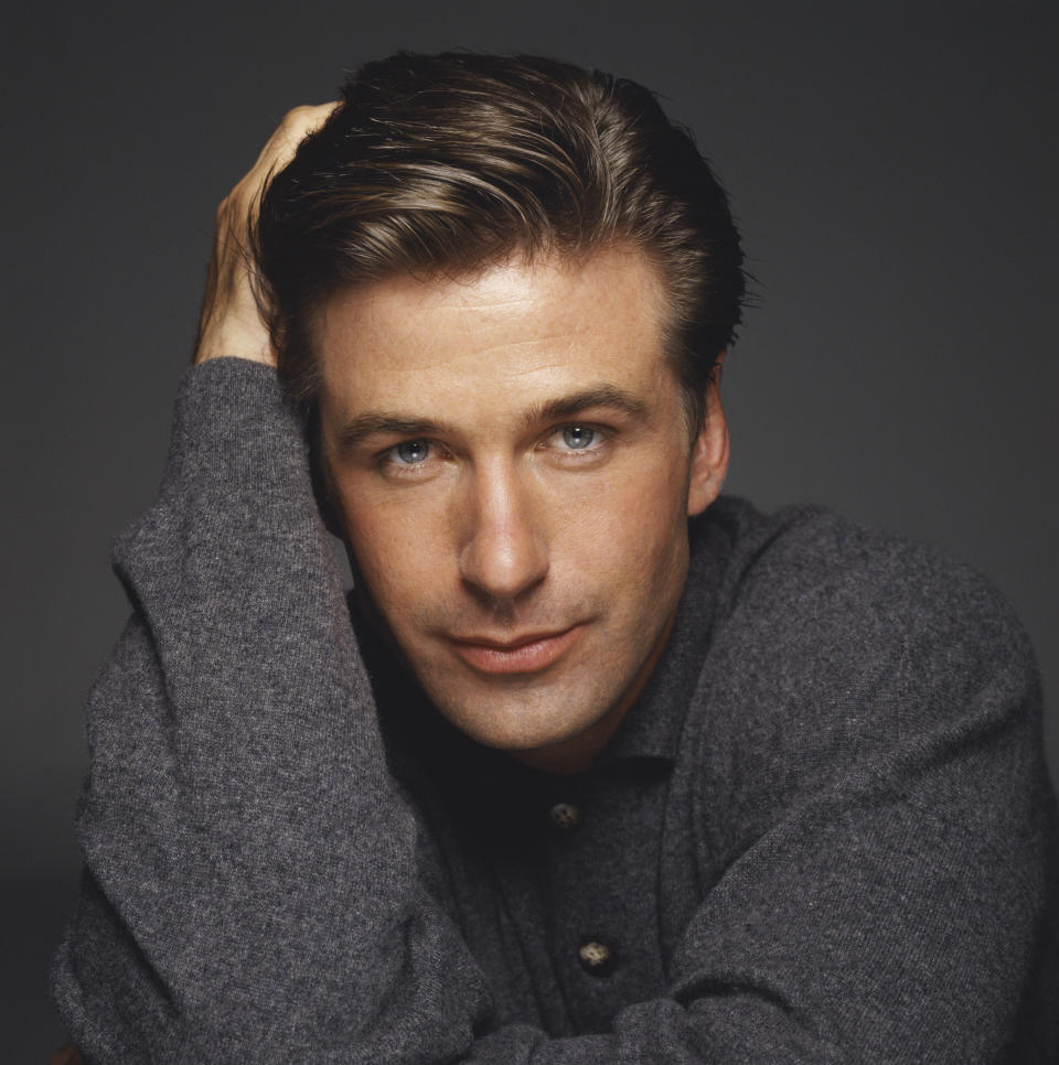 Baldwin poses for a studio portrait, circa 1990.&nbsp;