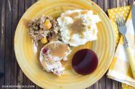 <p>If you have some meat-lovers attending your Thanksgiving dinner, this stuffing recipes will combine their protein-preference wth their favorite side dish.</p><p>Get the <strong><a href="https://flouronmyface.com/crock-pot-apple-cranberry-stuffed-pork-loin/" rel="nofollow noopener" target="_blank" data-ylk="slk:Crock Pot Apple Cranberry Stuffed Pork Loin recipe;elm:context_link;itc:0;sec:content-canvas" class="link ">Crock Pot Apple Cranberry Stuffed Pork Loin recipe</a></strong> at Flour On My Face. </p>