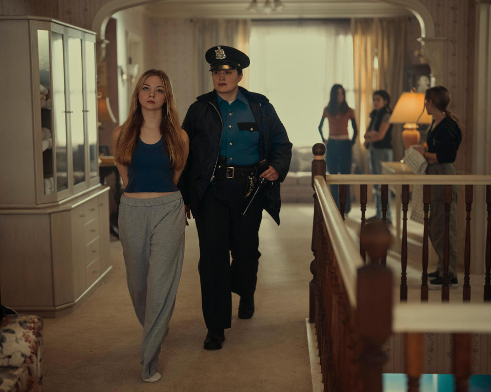 From left: Josephine (Chloe Guidry) and Cam (Lily Gladstone). In 1997, on a quiet island in BC, 14-year-old Reena Virk attends a party and never returns home. Her disappearance intrigues a novelist returning to her hometown, who finds herself drawn into the hidden world of the teen suspects.