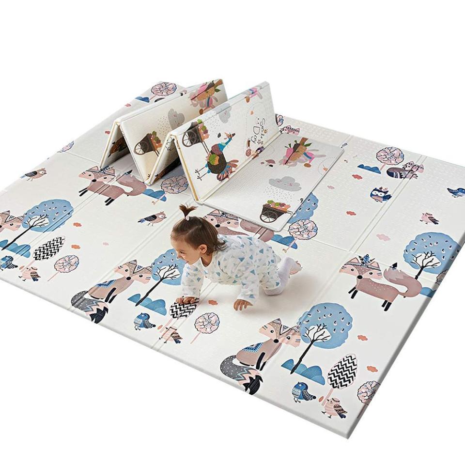 6) Foldable Baby Play Mat for Crawling