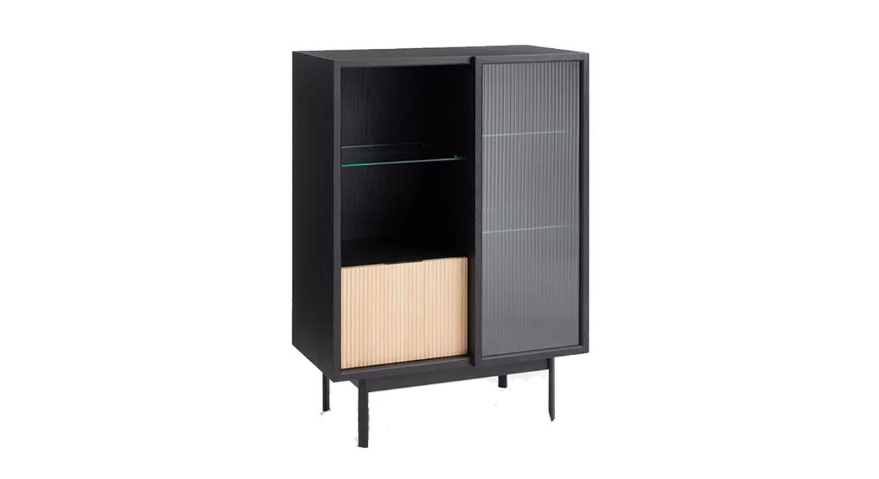 Fluted Glass Storage Cabinet