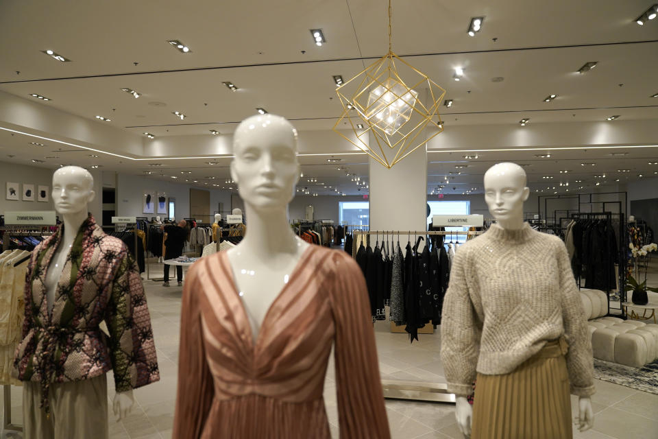 Displays are ready for customers before the opening of Saks Fifth Avenue at the American Dream mall in East Rutherford, N.J., Wednesday, Sept. 15, 2021. If you build it during a pandemic, will they still come? American Dream put that to the test when it opened the new luxury shopping wing of its megamall in September. The new wing comes as the world grapples with the highly contagious delta variant of the coronavirus, which continues to threaten life — and business — from returning to normal. (AP Photo/Seth Wenig)