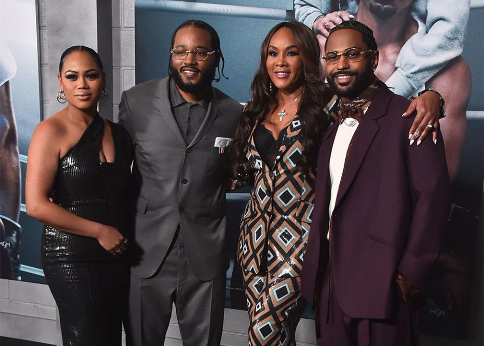 Zinzi Coogler, Ryan Coogler, Vivica A. Fox and Big Sean attend the Los Angeles Premiere of CREED III at TCL Chinese Theatre on February 27, 2023 in Hollywood, California.