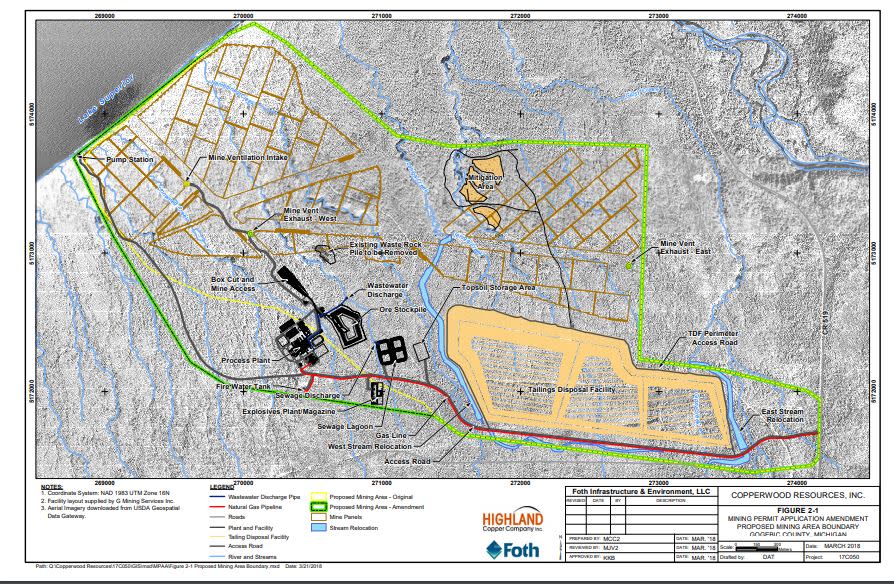 Schematic from Highland Copper's amended mining application