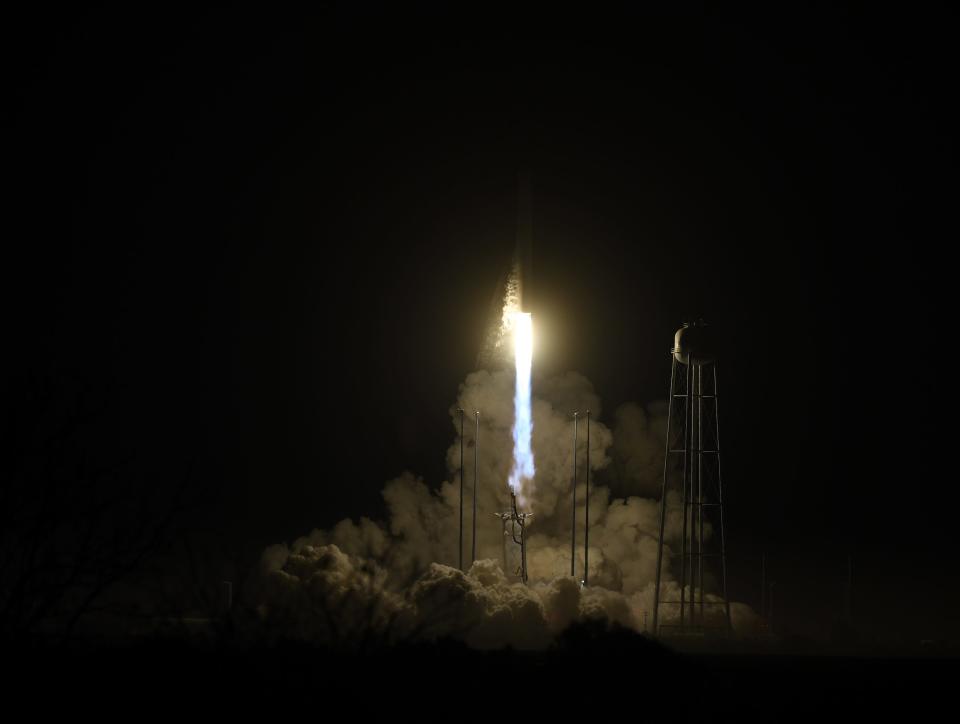The launch of Northrop Grumman’s Antares rocket carrying the Cygnus spacecraft Nov. 7, 2022, with cargo for the International Space Station from Wallops Island, Virginia.