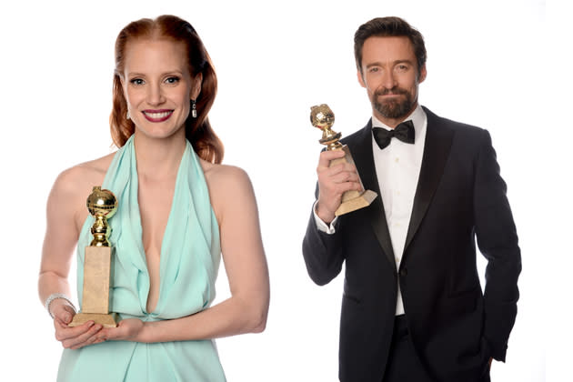 Jessica Chastain und Hugh Jackman: Golden Globe in der Königskategorie. (Bilder: Getty Images)