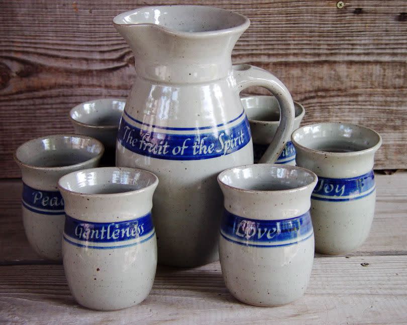 pottery drinking set, Elk Falls Pottery