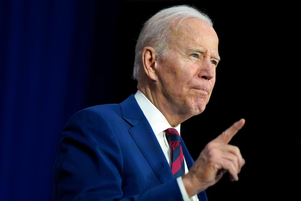 President Joe Biden speaks on efforts to reduce gun violence at The Boys & Girls Club of West San Gabriel Valley, Tuesday, March 14, 2023, in Monterey Park, Calif. (AP Photo/Evan Vucci) ORG XMIT: CAEV353