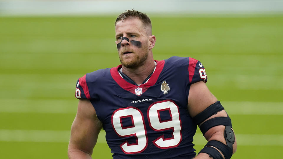 Houston Texans defensive end J.J. Watt (99) during an NFL football game against the Minnesota Vikings, Sunday, Oct. 4, 2020, in Houston. (AP Photo/David J. Phillip)