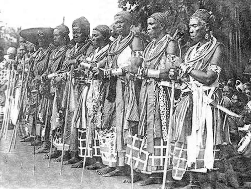Group of retired Mino or ‘Dahomey Amazons’.
