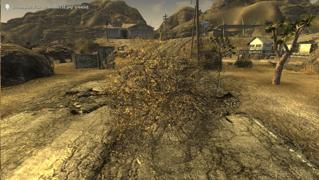  An image of a tumbleweed in Fallout: New Vegas 