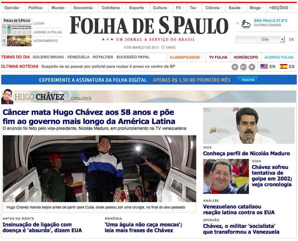 Diario Folha de Sao Pualo, de Brasil.