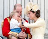 <p><a href="https://www.townandcountrymag.com/society/tradition/g27791365/prince-george-princess-charlotte-prince-louis-trooping-the-colour-2019-photos/" rel="nofollow noopener" target="_blank" data-ylk="slk:Prince Louis;elm:context_link;itc:0;sec:content-canvas" class="link ">Prince Louis</a> made his debut <a href="https://www.townandcountrymag.com/society/tradition/a27699983/prince-louis-trooping-the-colour-attend-first-time-2019/" rel="nofollow noopener" target="_blank" data-ylk="slk:on the Buckingham Palace balcony;elm:context_link;itc:0;sec:content-canvas" class="link ">on the Buckingham Palace balcony</a> during Trooping the Colour, the Queen's annual birthday celebration. At one point, Louis sweetly sucked his thumb while his parents looked on. </p>