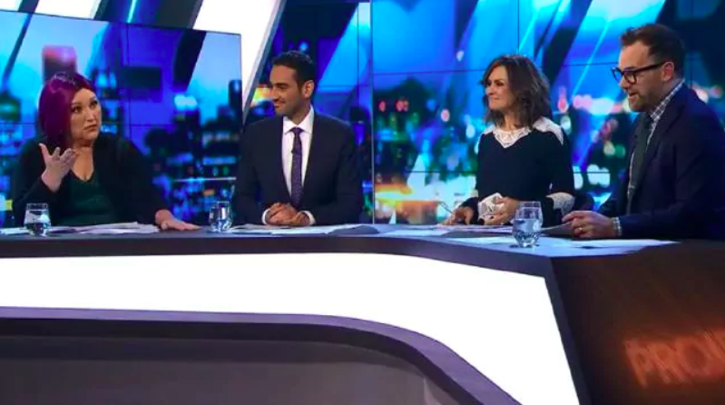 Meshel pictured with panellists Waleed Aly, Lisa Wilkinson and Lehmo, expressed her opinions on the hot topic. Source: Network Ten