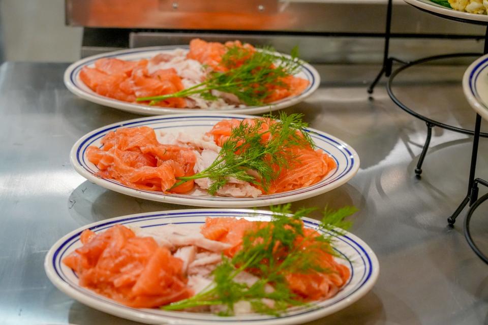 Plates of lox await diners at Maven's Deli in Pawtucket's Blackstone Plaza .
