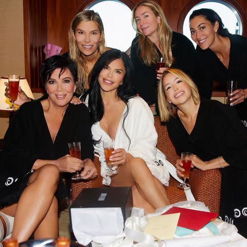 <p>Kris Jenner Instagram</p> Jenner shared a photo of her at Sánchez and Jeff Bezos' engagement party