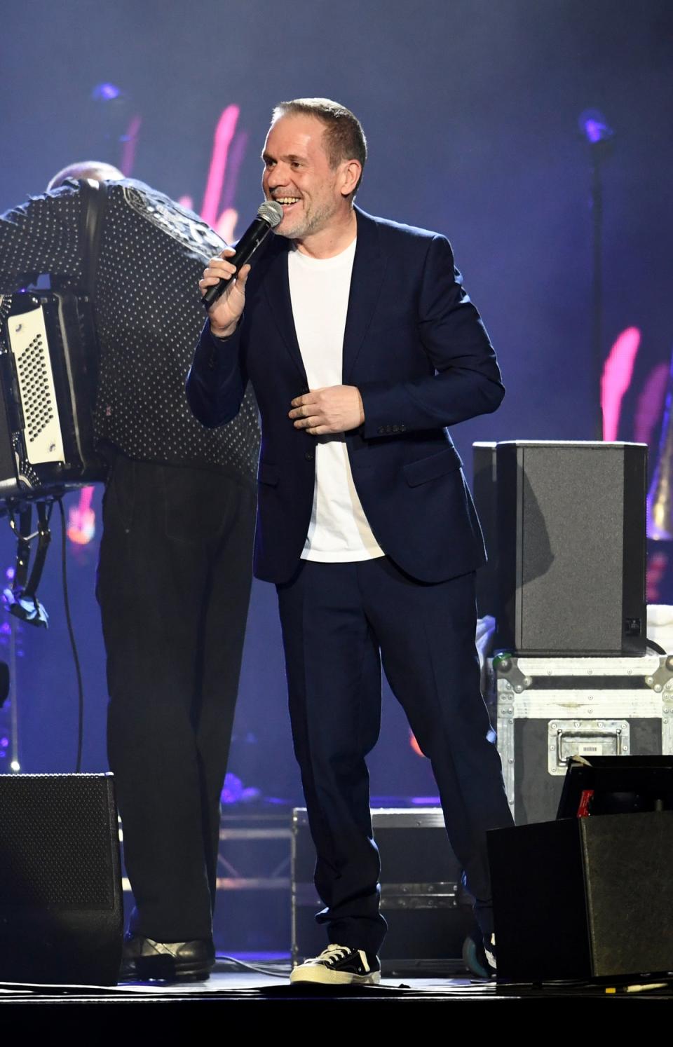 The broadcaster was seen Down Under clad in an all-black ensemble as he tried to go under the radar (Gareth Cattermole/Getty Images)