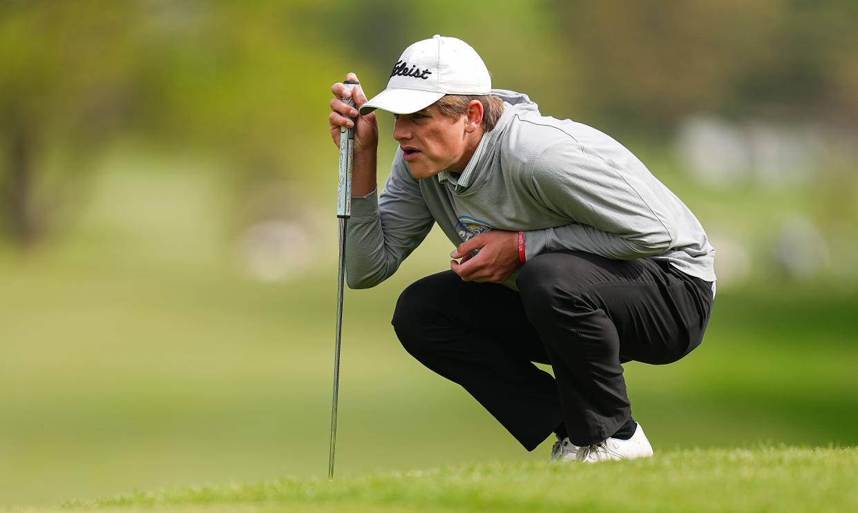 Evansville North's Brody Sorrel competes in the Ulen Invitational on Saturday, April 29, 2023 at Ulen Country Club in Lebanon. 