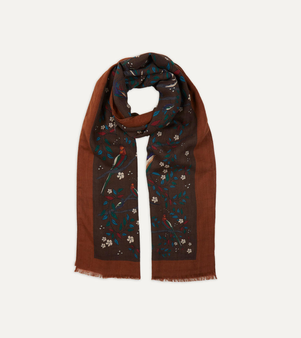 <p><a href="https://go.redirectingat.com?id=74968X1596630&url=https%3A%2F%2Fus.drakes.com%2Fproducts%2Fbrown-birds-of-paradise-print-wool-scarf&sref=https%3A%2F%2Fwww.esquire.com%2Flifestyle%2Fg41498179%2Fvacation-packing-list%2F" rel="nofollow noopener" target="_blank" data-ylk="slk:Shop Now;elm:context_link;itc:0;sec:content-canvas" class="link ">Shop Now</a></p><p>Brown Birds of Paradise Print Wool Scarf</p><p>drakes.com</p><p>$295.00</p>