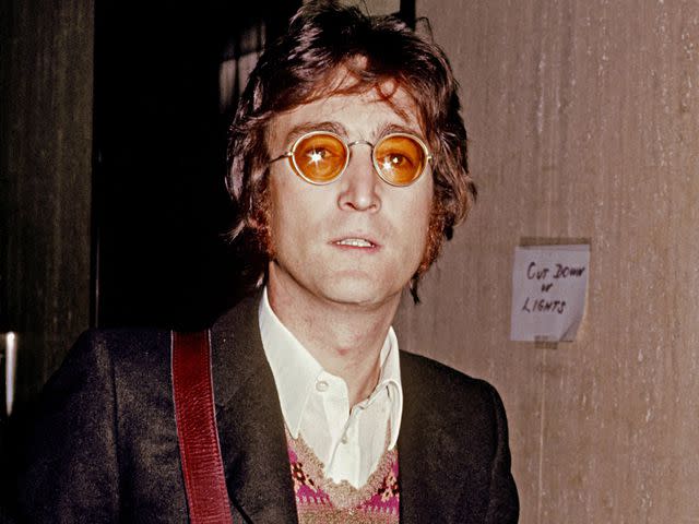 <p>Vinnie Zuffante/Getty </p> John Lennon circa 1973 in New York City, New York.