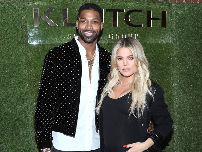 Khloe poses with Tristan at an old event