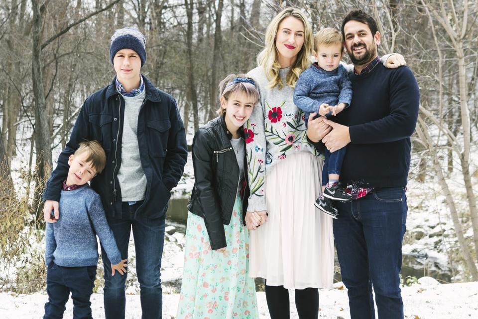 Family photos from Nora McInerny, December 2019. Bassett Creek near Minneapolis, MN (technically within the city of Golden Valley, but most would say Minneapolis). Children are: Ian, Sophie, Ralph and Q. Credit: Kylee Leonetti