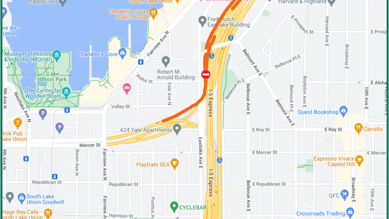 <div>This is a map of the Mercer Street closure. (WSDOT)</div>