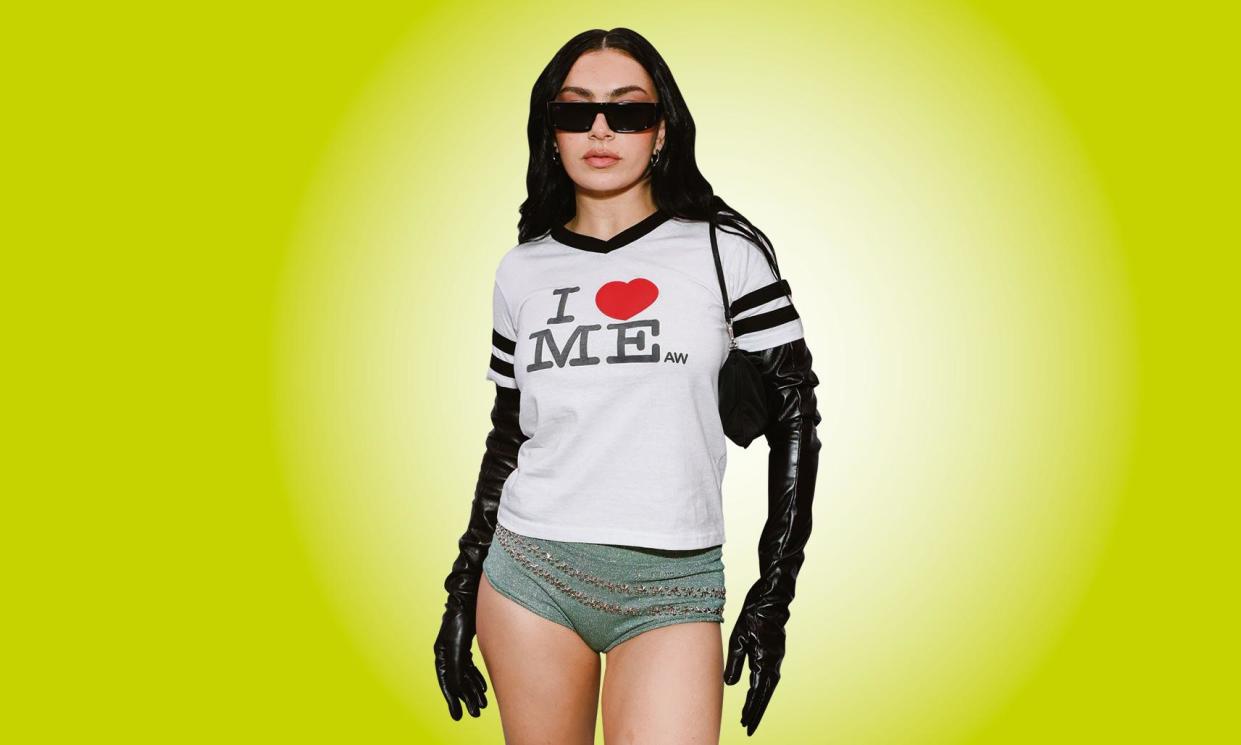 <span>Authentic … Charli xcx.</span><span>Composite: Guardian Design; Mark Von Holden/Shutterstock for White Claw</span>