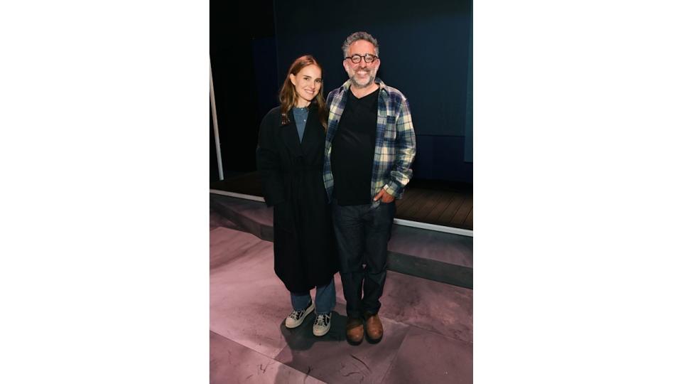 Natalie joined Nathan Englander pose backstage following a performance of 'What We Talk About When We Talk About Anne Frank'