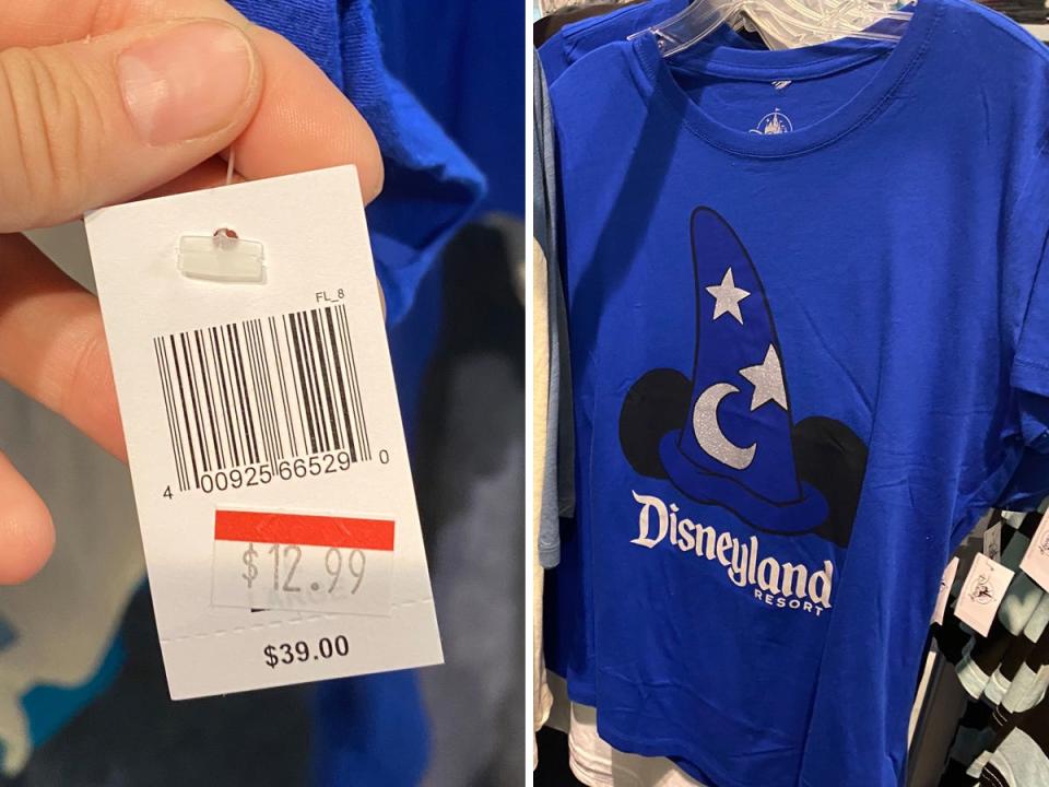 A discounted t-shirt at the New Jersey Disney outlet store.