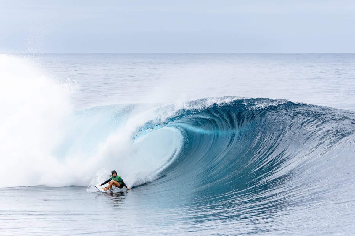 Caity Simmers thrives in heavier surf and has an almost fearless approach to surfing at this point in her career.<p>Photo: Ryan "Chachi" Craig</p>