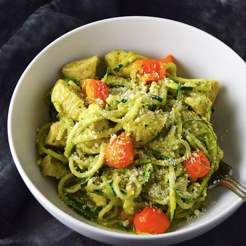 Keto Pesto Chicken with Zucchini Noodles Recipe