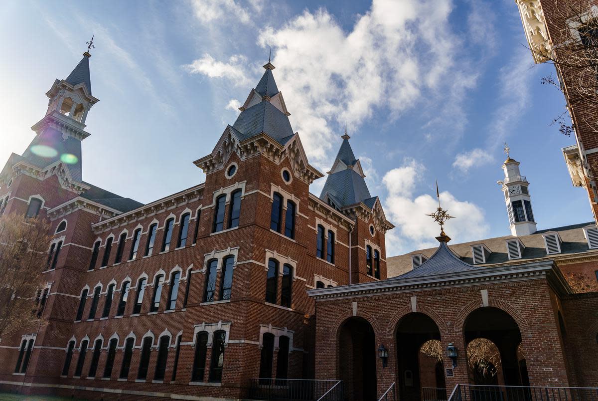 The Old Main building behind the Burleson Quadrangle at Baylor University in Waco on Dec. 23, 2020.