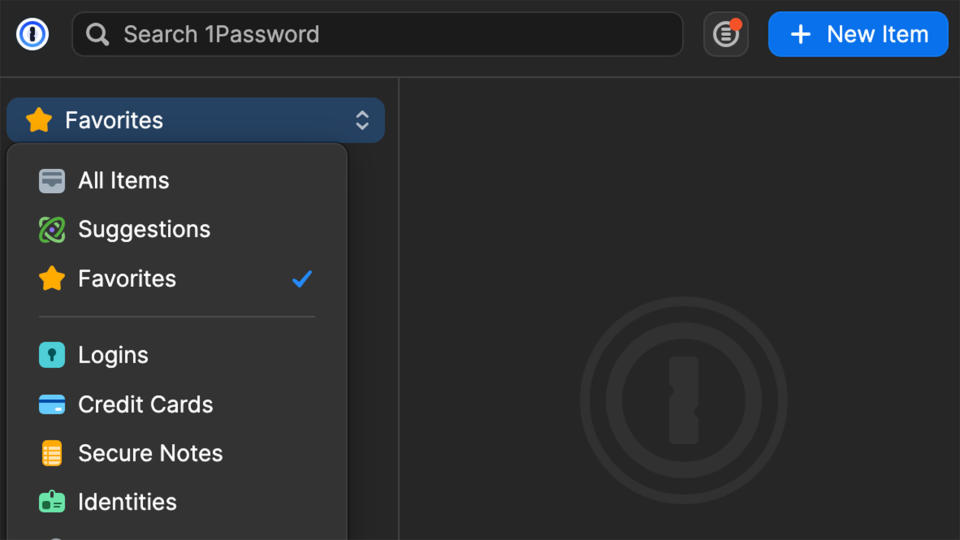 1Password software screen shot