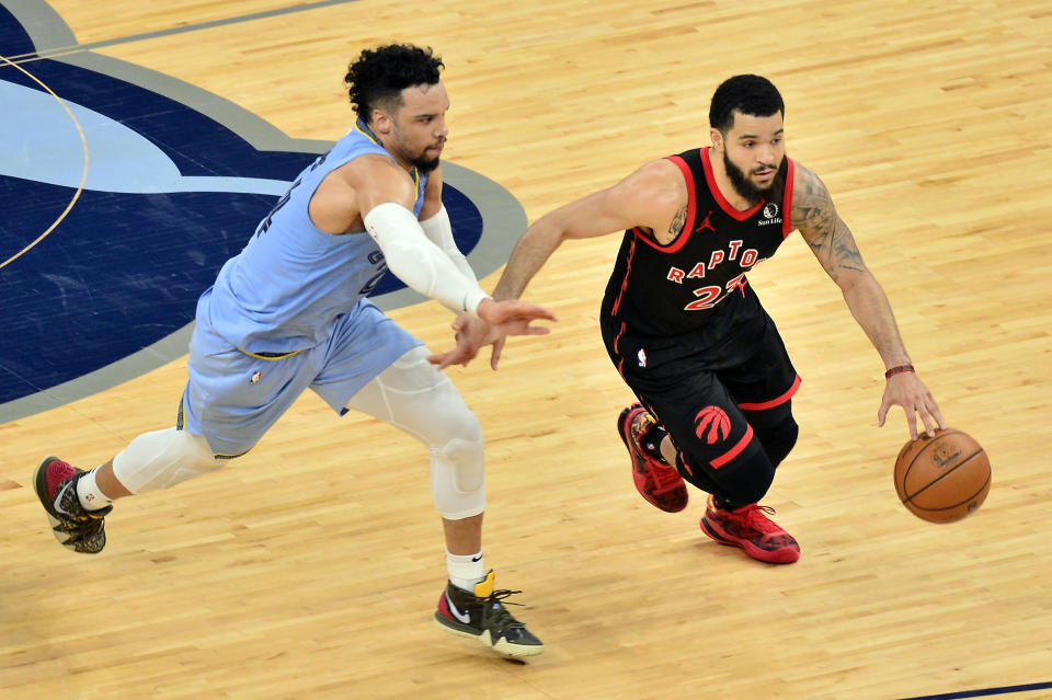 雙衛Fred VanVleet與Dillon Brooks，將一同帶領休士頓火箭挑戰聯盟其他強權。（AP Photo/Brandon Dill）