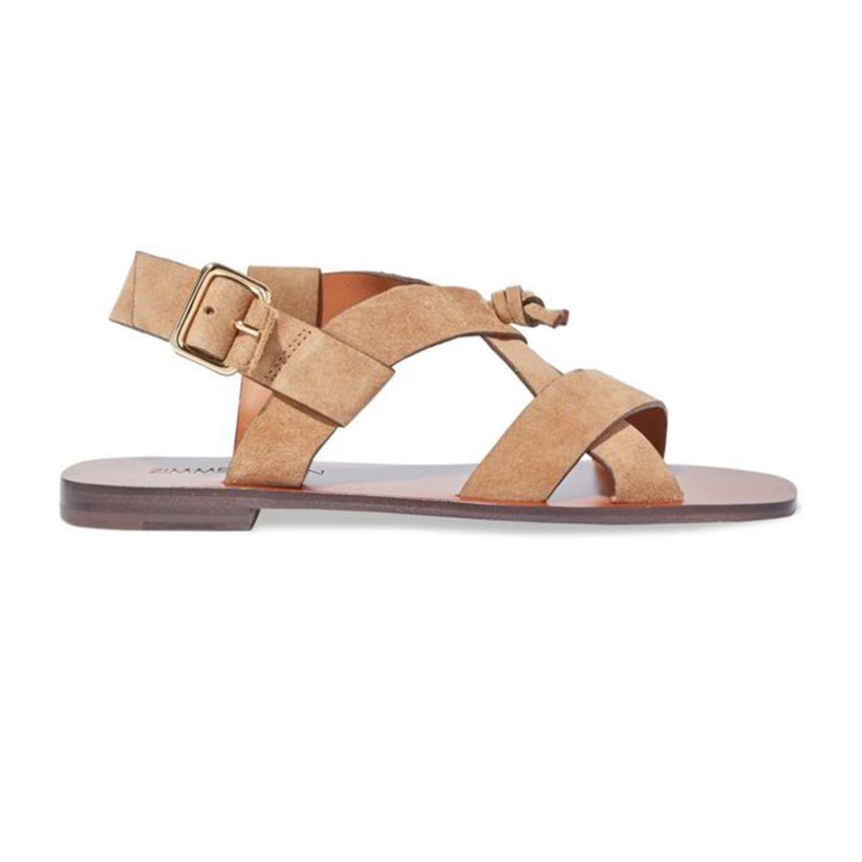 37) Knotted Suede Slingback Sandals