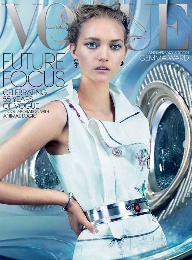 Gemma Ward on the Vogue Australia December 2013 cover.