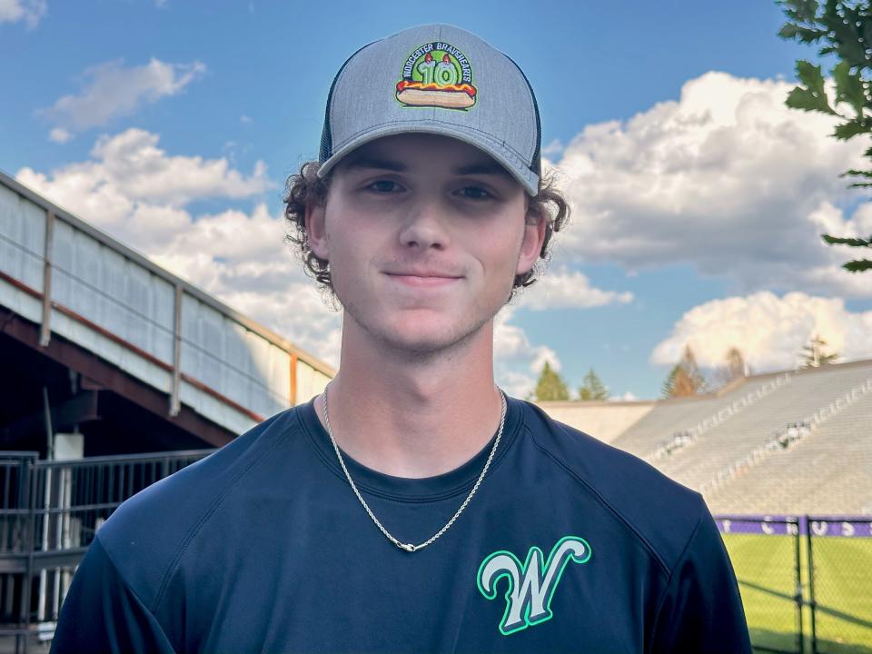 Former Valley Tech star Tade Riordan has been gaining plenty of experience this summer with the Worcester Bravehearts as he prepares to pitch at the next level.