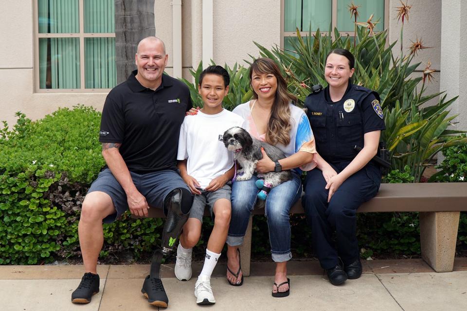 Amputee Dog Adopted By Detective with Prosthetic