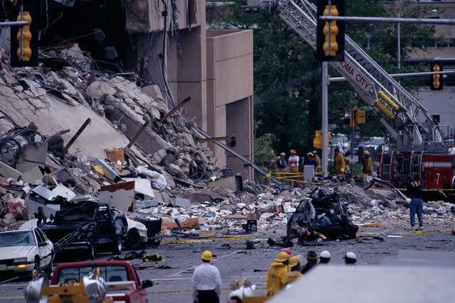 <p>Greg Smith/CORBIS/Corbis via Getty</p> Aftermath of the bombing of the Alfred P. Murrah Federal Building in 1995