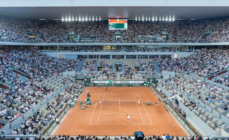 El court central de Roland Garros, el Philippe-Chatrier, que albergará el tenis durante los Juegos Olímpicos de París 2024