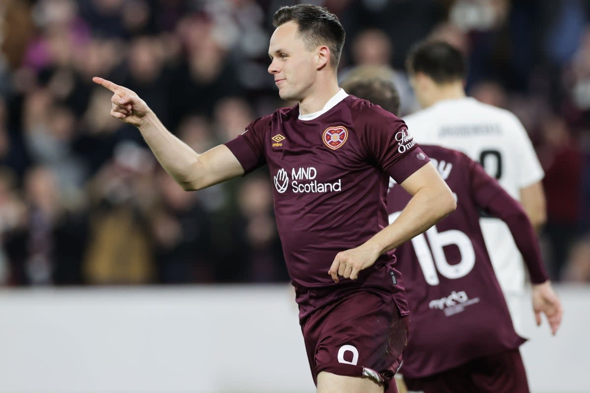 File photo dated 27-10-2022 of Heart of Midlothian’s Lawrence Shankland. Robbie Neilson is planning to make a last-minute decision on whether to field Hearts top-scorer Lawrence Shankland in Saturday�s Scottish Cup quarter-final at home to Celtic. Issue date: Friday March 10, 2023. (PA Wire)