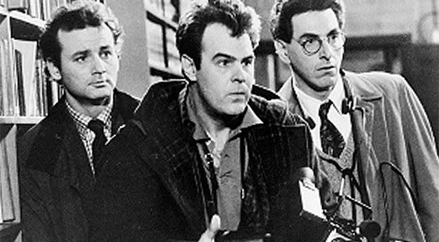 Harold Ramis (right) with Bill Murray and Dan Akroyd in <i>Ghostbusters</i>. Photo: AP.