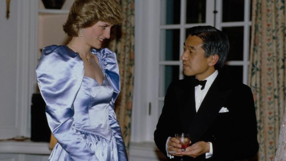 princess diana talks with prince akihito