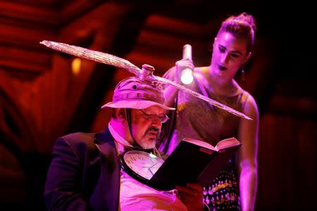 "Majordomo" Gary Dryfoos sits onstage before the 26th First Annual Ig Nobel Prize ceremony at Harvard University in Cambridge, Massachusetts, U.S. September 22, 2016. REUTERS/Brian Snyder