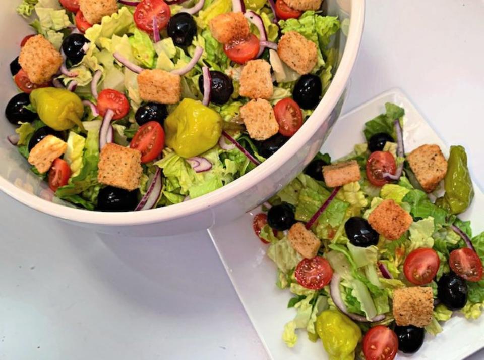 Every Day Mom's Meals<p>Make the iconic house salad at home with this scrumptious recipe. </p><p><strong>Get the recipe: </strong><strong><a href="https://parade.com/841467/kristamarshall/a-restaurant-favorite-at-home-olive-garden-salad/" rel="sponsored" target="_blank" data-ylk="slk:Olive Garden Salad;elm:context_link;itc:0;sec:content-canvas" class="link ">Olive Garden Salad</a></strong></p>