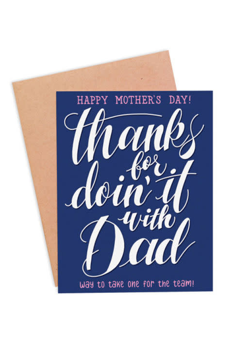 <p><strong>Get the card <a rel="nofollow noopener" href="https://www.etsy.com/listing/248461921/funny-mothers-day-card-funny-card-for" target="_blank" data-ylk="slk:here;elm:context_link;itc:0;sec:content-canvas" class="link ">here</a>.</strong></p><p><strong>RELATED: <a rel="nofollow noopener" href="http://www.redbookmag.com/life/mom-kids/advice/g1615/mothers-day-gifts-for-self/" target="_blank" data-ylk="slk:25 Mother's Day Presents You Should Buy Yourself;elm:context_link;itc:0;sec:content-canvas" class="link ">25 Mother's Day Presents You Should Buy Yourself</a></strong><br></p>