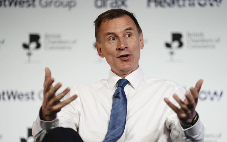 Jeremy Hunt said he was comfortable with Britain falling into recession if it resulted in inflation falling - Jordan Pettitt/PA